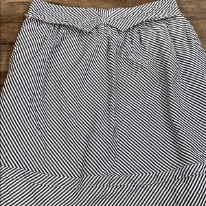 Blue and white stripped skirt